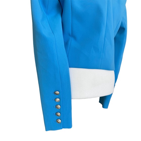 L'Agence Inez Crop Blazer Campanula Cobalt Blue Size 4 - Picture 12 of 16